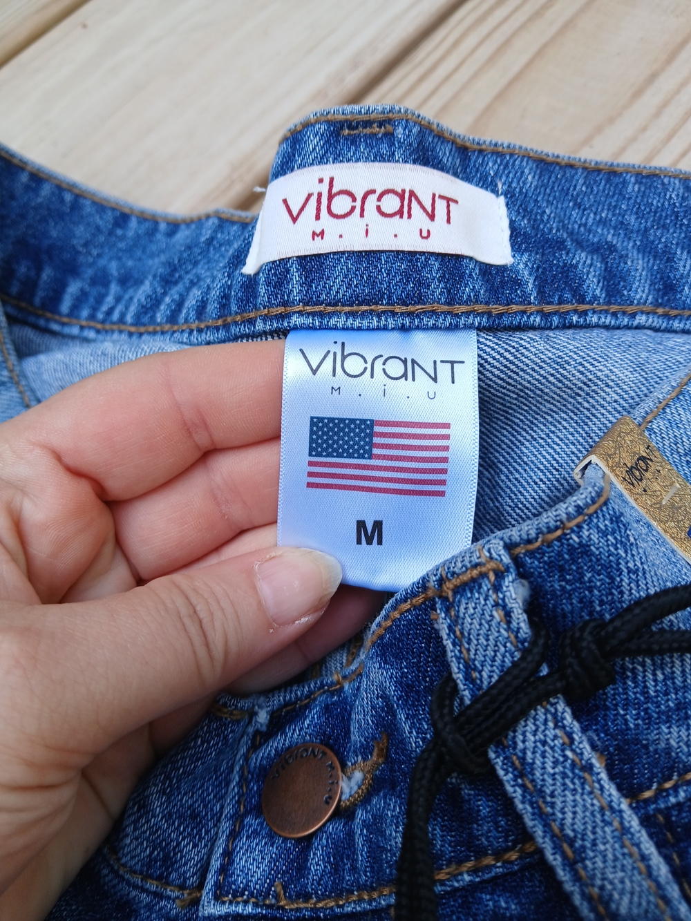 Vibrant Distressed Blue Women’s Denim Shorts - Picture 2 of 3